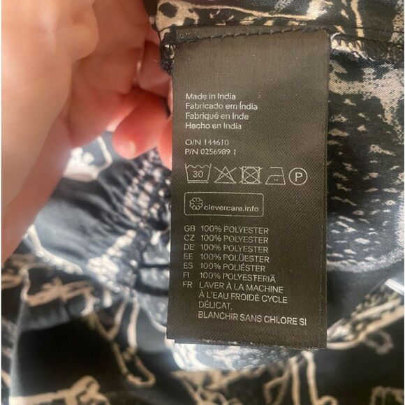 H&M Jumpsuit Black Tan Leopard Cheetah Print Women's Size 6 Lightweight Summer - Picture 9 of 9